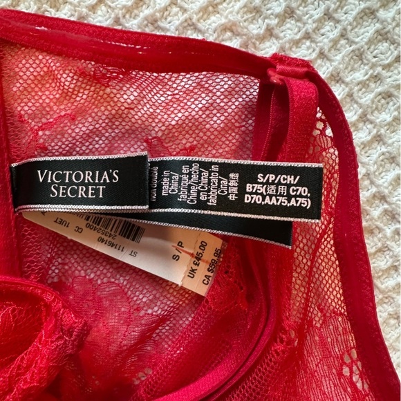 NWT New Victorias Secret Sexy Long Line V Neck Red Corset Bra Bralette sz small - Picture 6 of 6